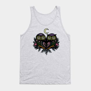A Perfect Pair Of Midnight Moonlit Owls Tank Top